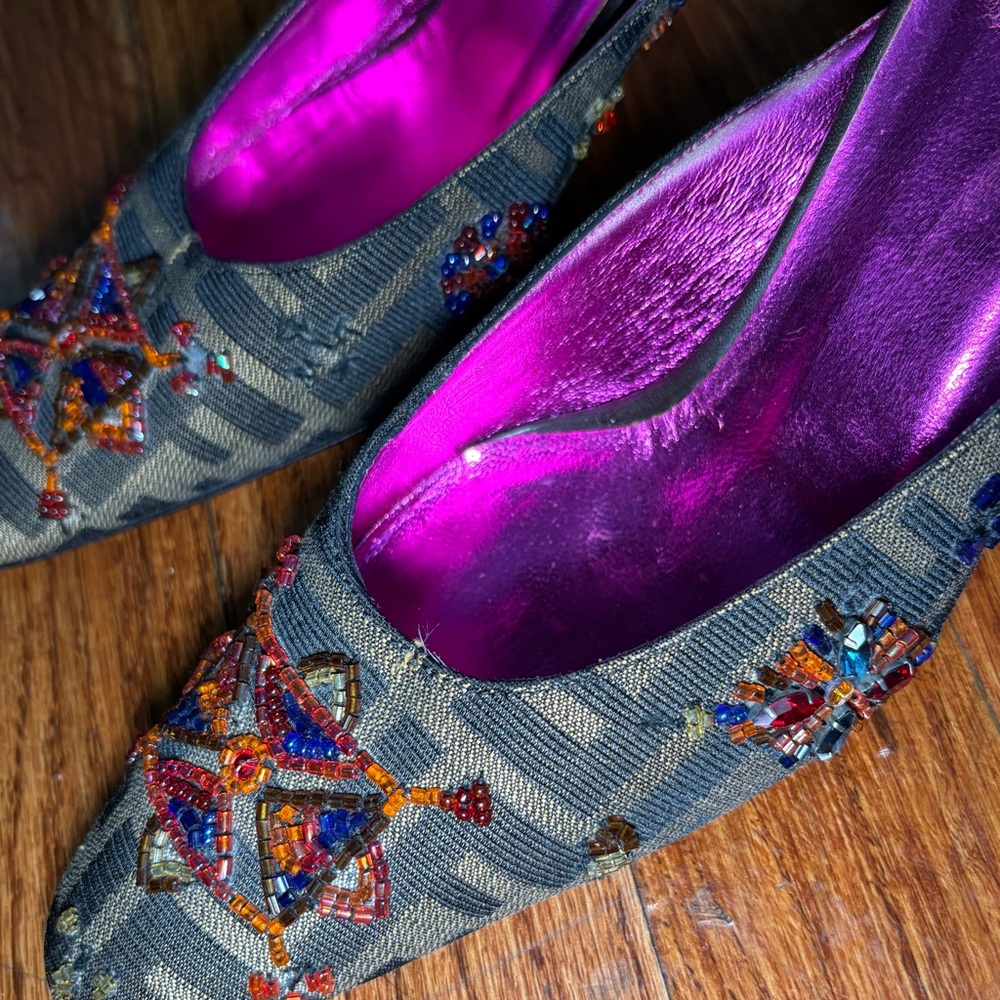FENDI SPECIAL COLLECTION“African design” Embellished mule